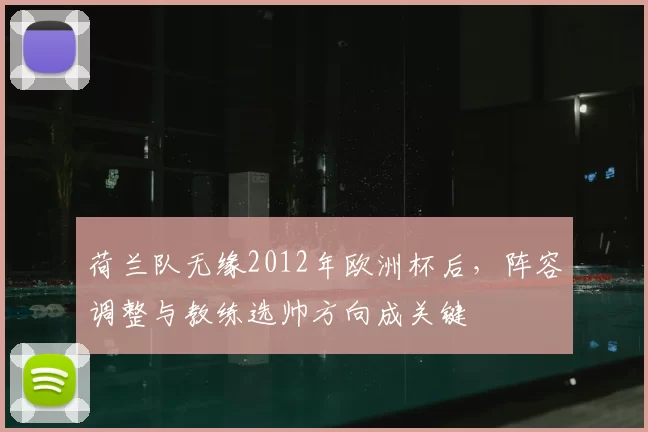 荷兰队无缘2012年欧洲杯后，阵容调整与教练选帅方向成关键